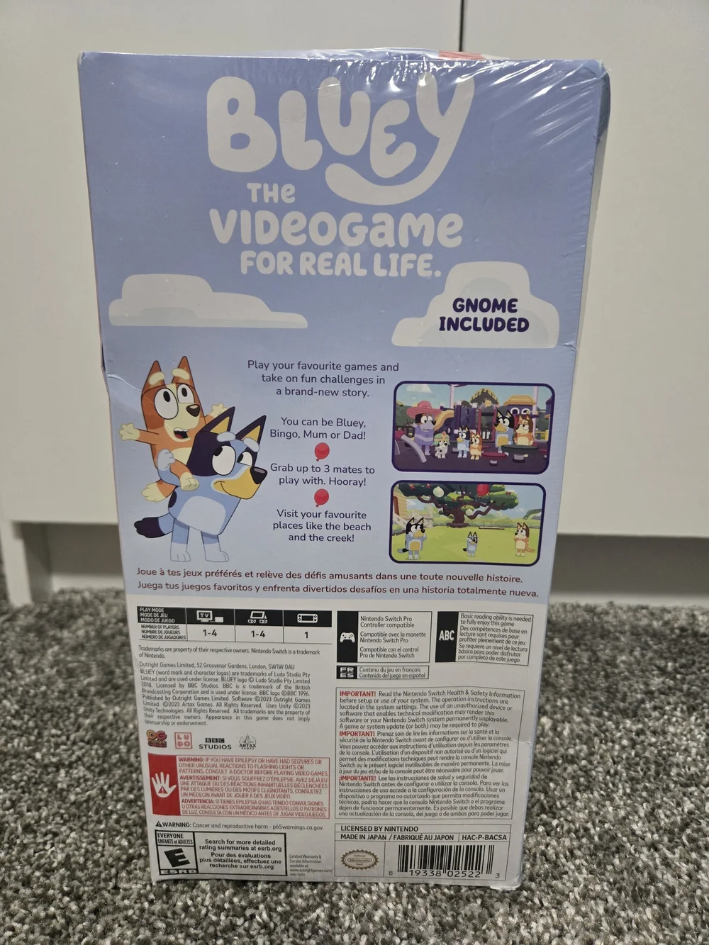 Bluey Gnome Plush & Nintendo Switch Game Bundle